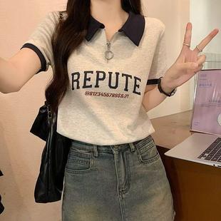 简约百搭女士短袖 新款 妈妈中年宽松高档小衫 中年人女士t恤短袖
