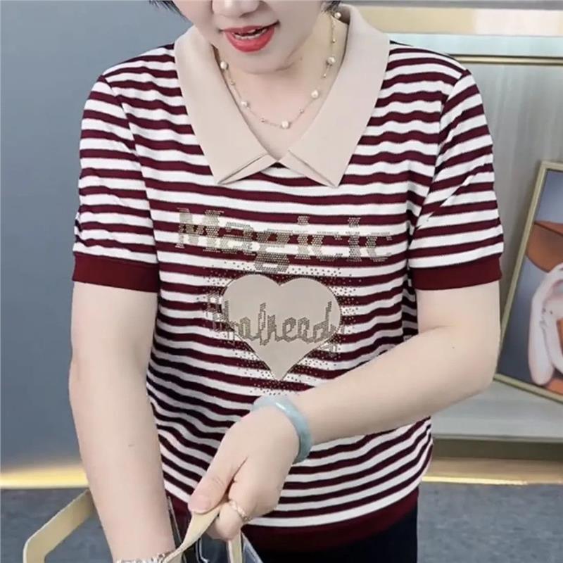 新款设计感显瘦夏季T恤妈妈装