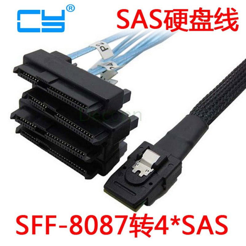 SF-091 SFF-8087 MINI SAS对SFF-8482 SAS 29P SATA电源硬盘线