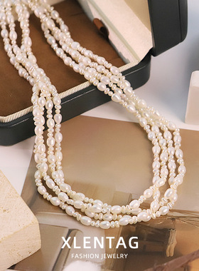 原创天然淡水珍珠卡扣项链女百搭高级感手工脖颈链气质轻奢锁骨链