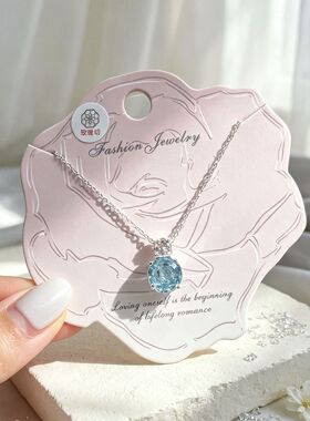 卡娜米娜新款玫瑰切仿锆石项链女气质高级感设计感锁骨链项链