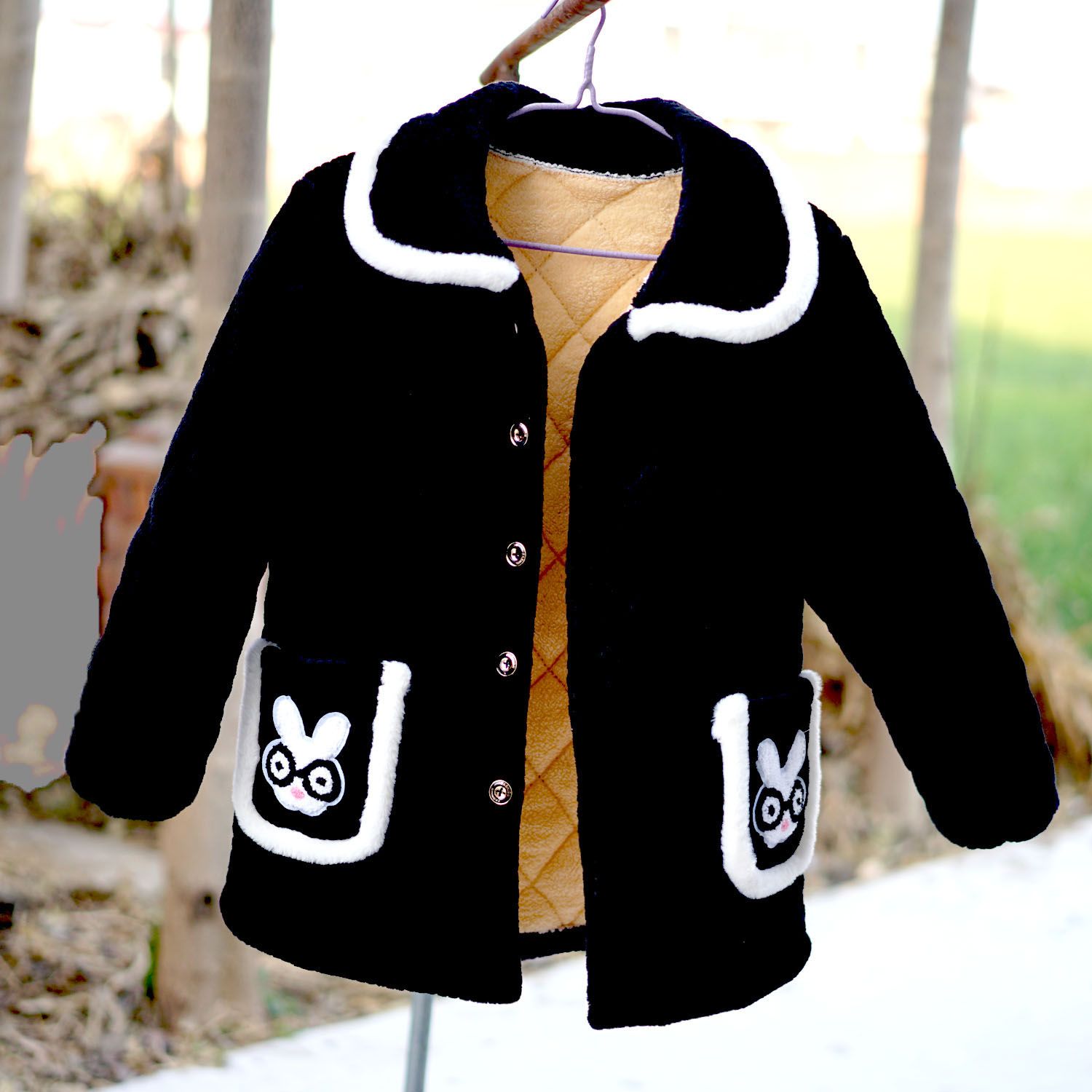 冬季女装加绒棉衣居家上衣时尚加厚棉袄休闲短款妈妈宽松保暖罩衣