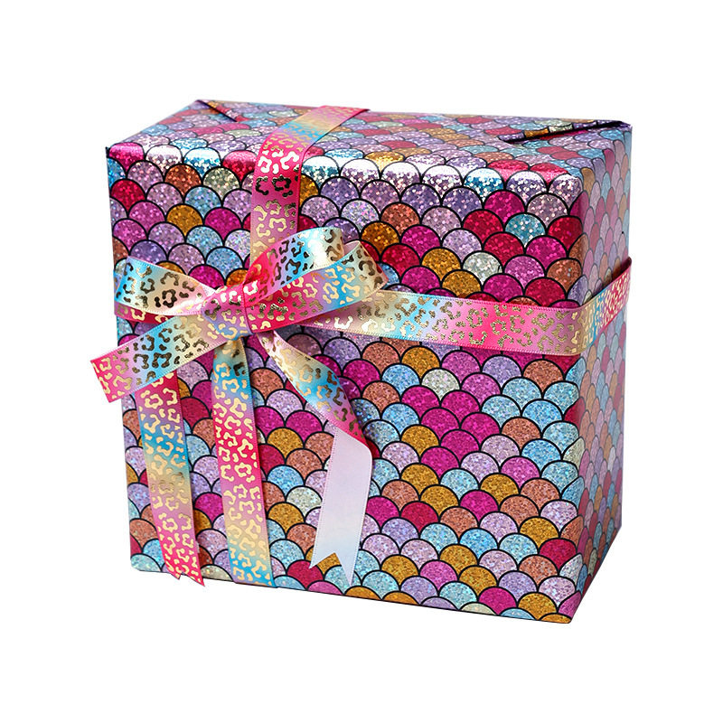 礼物包装纸高级大尺寸生日礼盒手工打包礼品纸镭射美人鱼包书皮纸