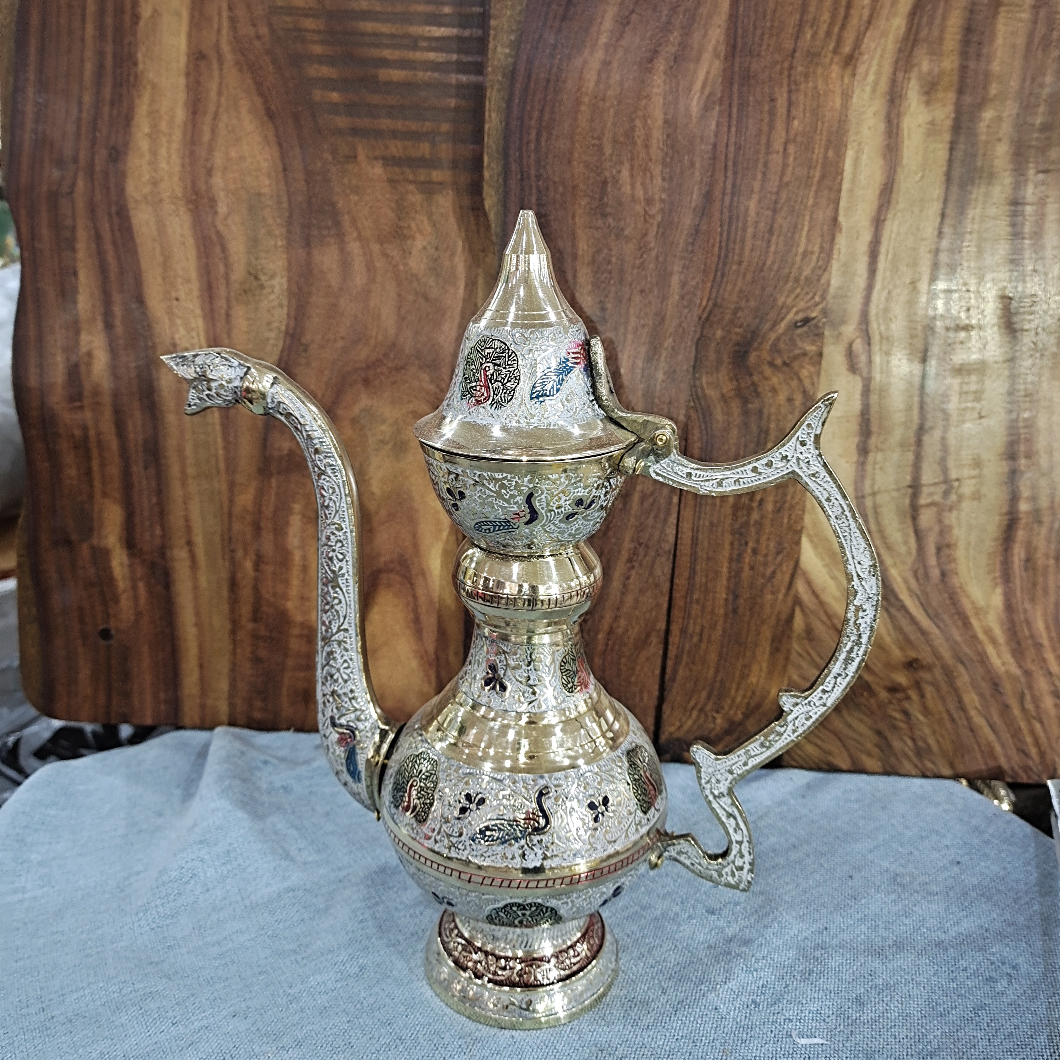 32*26巴基斯坦进口铜壶手工摆件新疆西域饭店装饰摆设酒壶纯铜壶