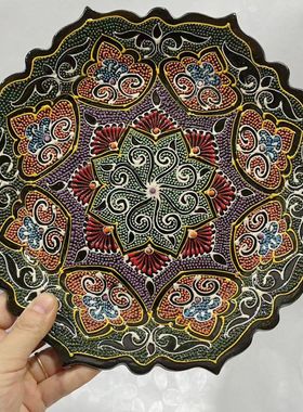 25厘米进口手工陶瓷盘礼品伴手礼波西米亚茶点摆盘花纹图案随机