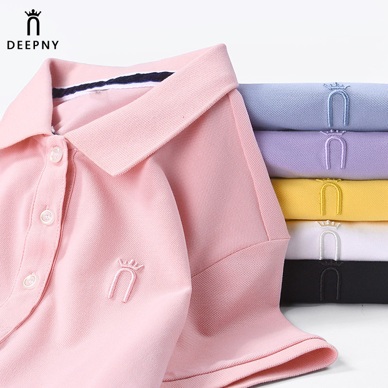 夏季polo衫女t恤短袖女修身显瘦企业服工装职业衬衫2023新款商务