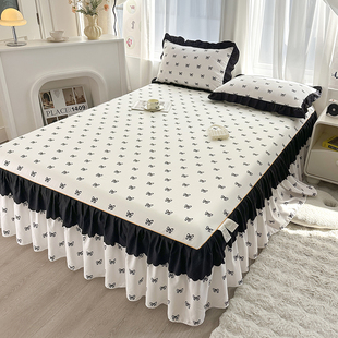 全棉床裙床罩单件纯棉裙式 2.0m 床单床笠床套席梦思防滑保护套1.8