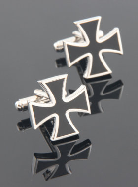 优质法式袖扣袖口袖钉 男士cufflinks 品牌类袖扣 德军铁十字勋章
