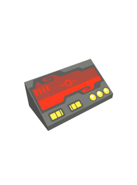 国产积木Moc85984pr0006 坡度 30° 1 x 2 x 2/3 带按钮和红色屏