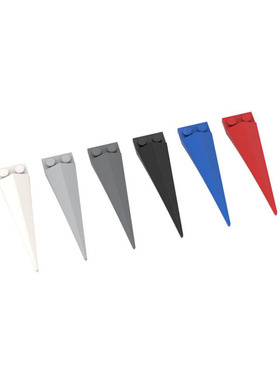 国产小颗粒积木61406积木砖零配件 1x2板带柔扩展角 深灰色