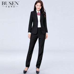步森黑色正装职业西服套装女小个子面试穿搭大学生高级感西装外套