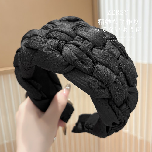 黑色编织宽边发箍女日常外戴发卡