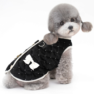 可挂牵引绳 冬季泰迪比熊狗狗加绒保暖马甲马尔济斯约克夏猫衣服