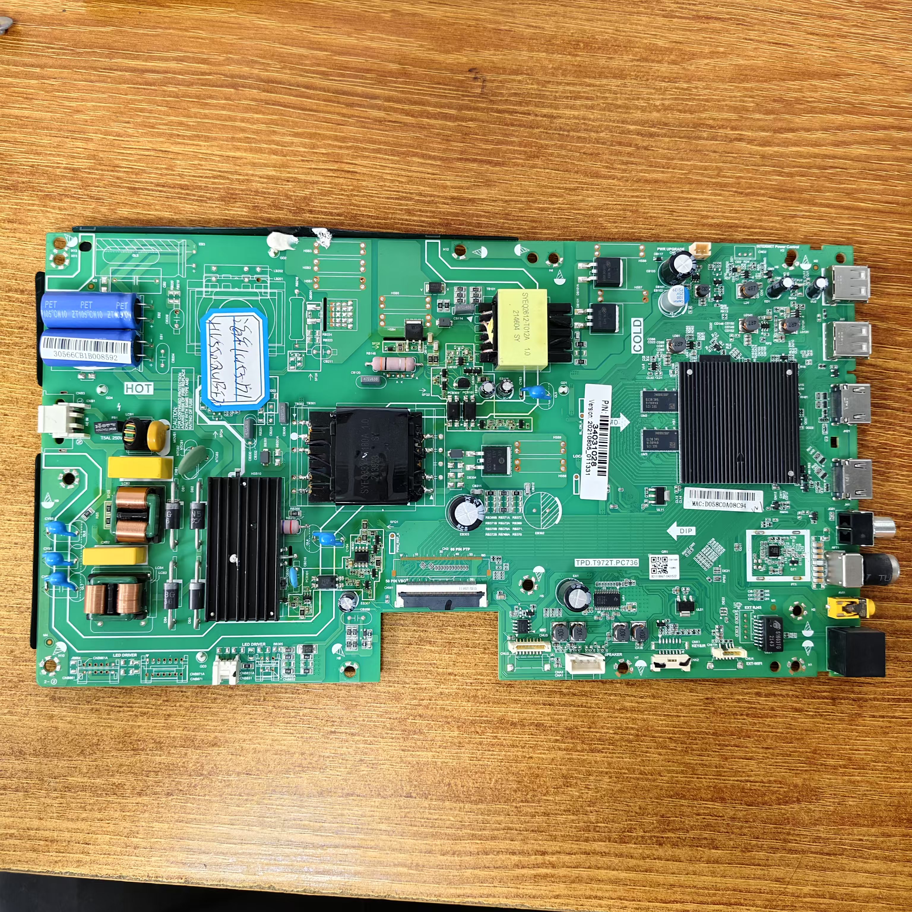 海尔 LU55J71 LS55Z51Z主板TPD.T972T.PC736屏HV550QUB-F70测试好