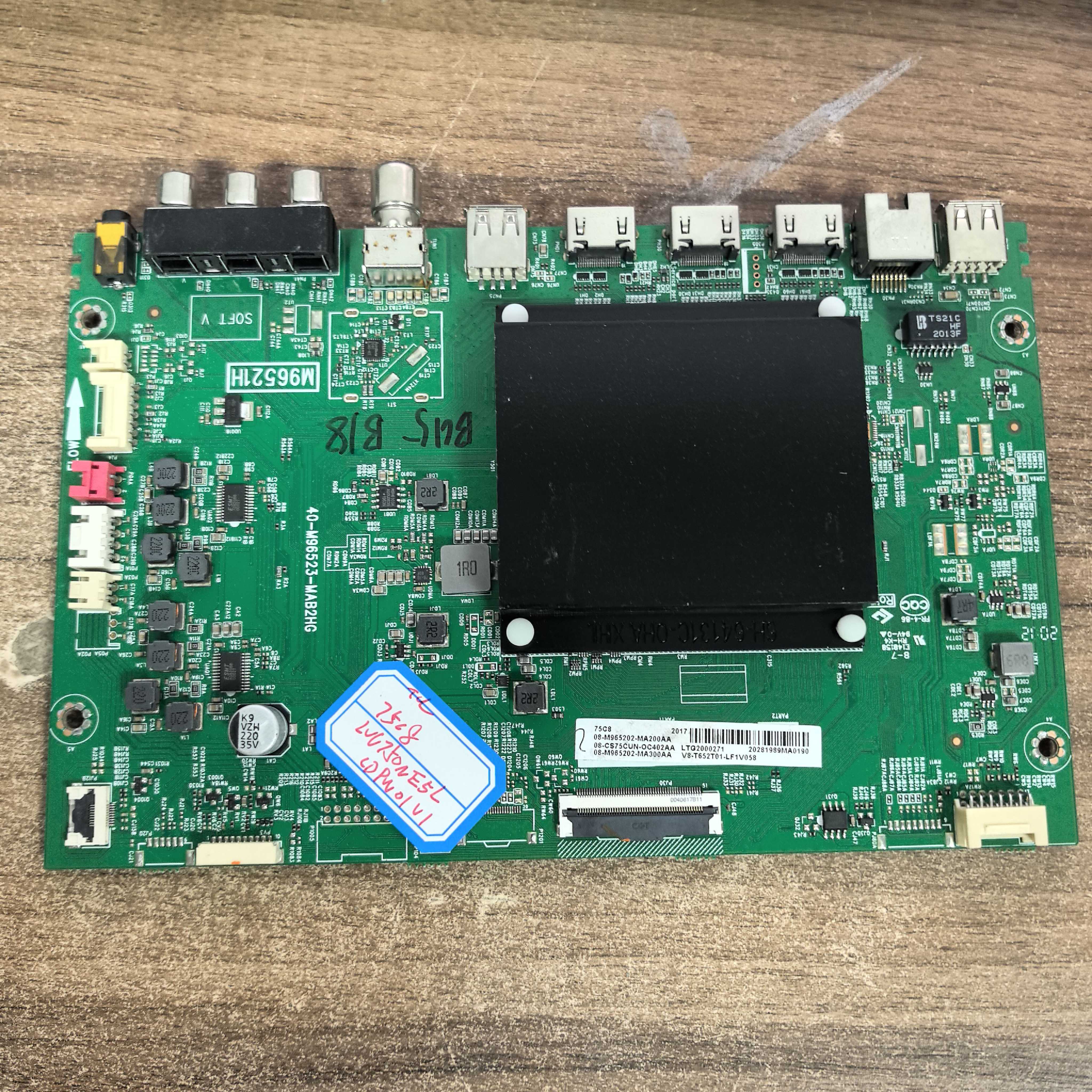 原装TCL 75C8主板40-M96523-MAB2HG M96521H配屏LVU750NE5L实拍图