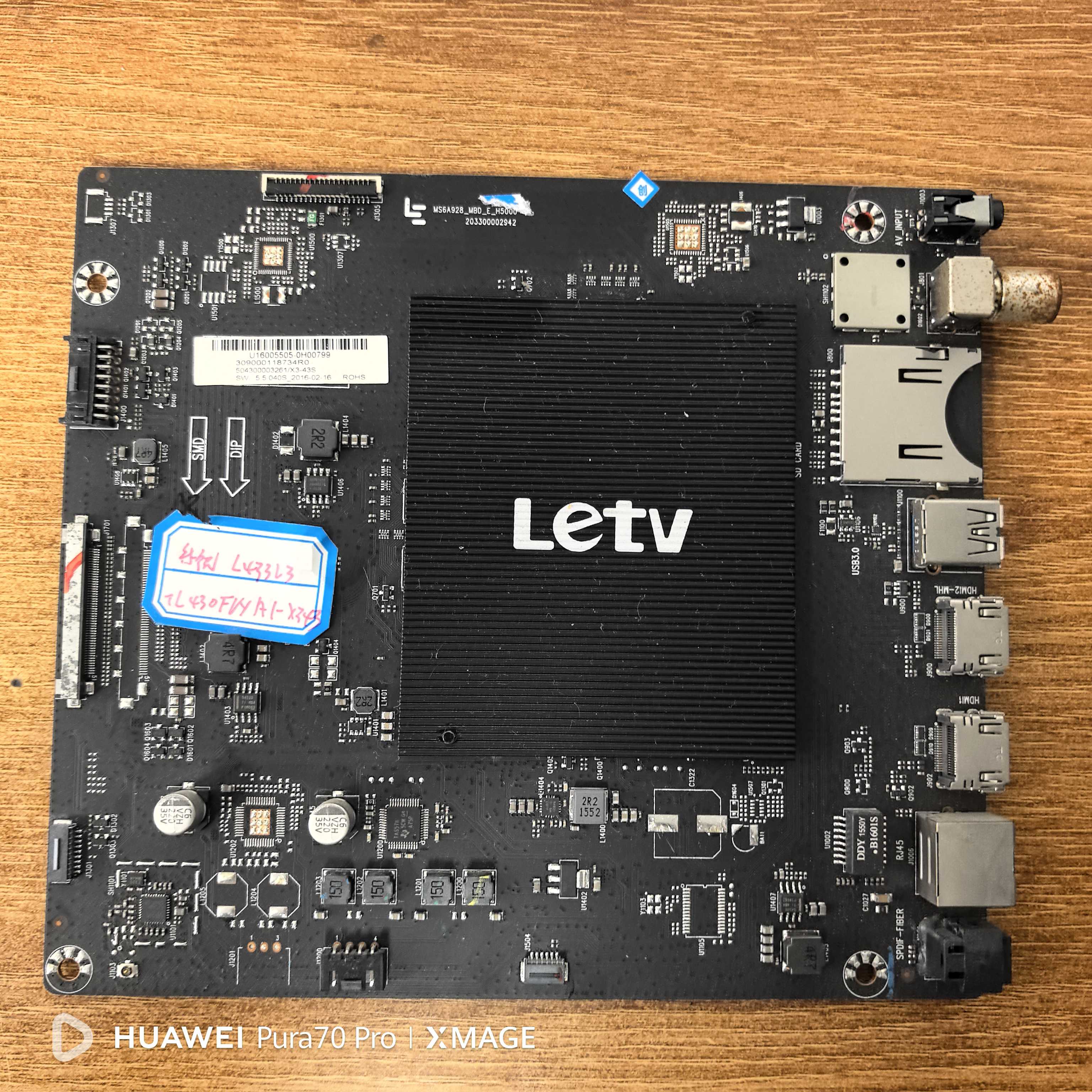 原装乐视 L433L3主板 MS6A928-MBD-E-H5000屏TL430FUYA1-X343实拍