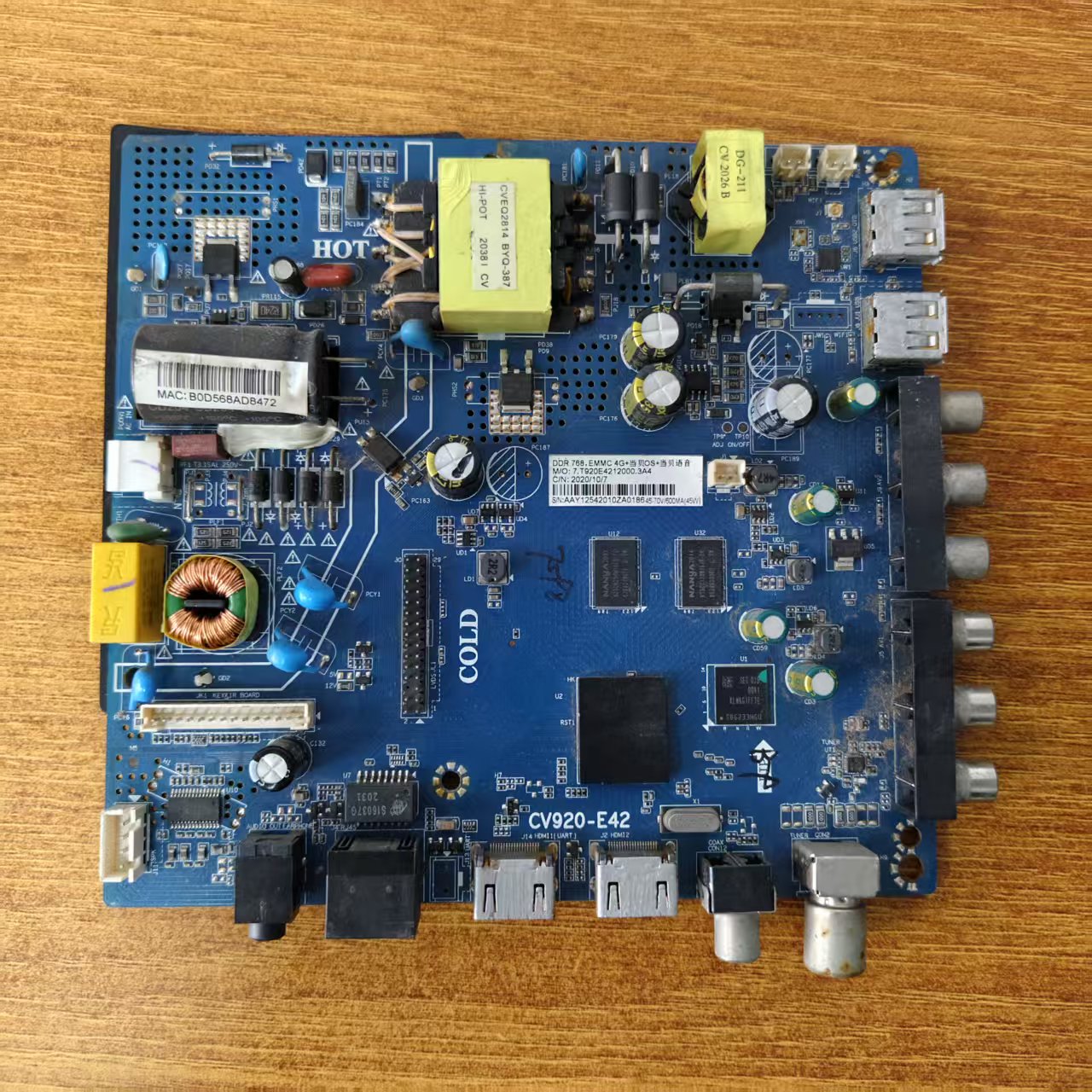 杂牌 50寸 组装机主板CV920-E42 45-70V/600MA(45W)屏CC500PV5D