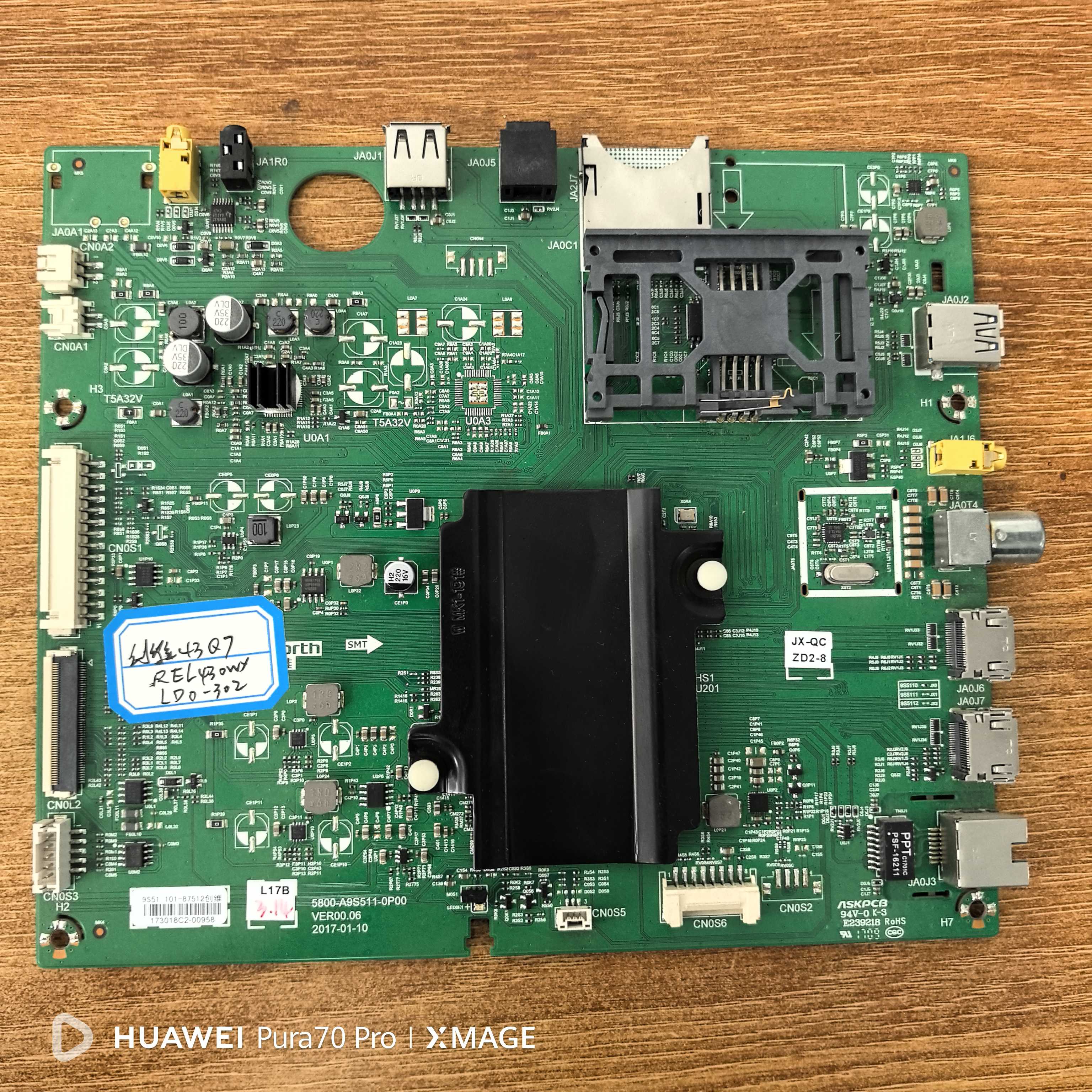 原装创维 43Q7主板5800-A9S511-0P00配屏REL430WY(LD0-302)实物图