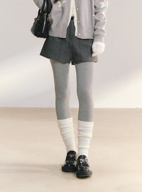 ANDN【漫步街角】打底毛呢短裤修身显瘦冬女厚百搭高腰热裤外穿
