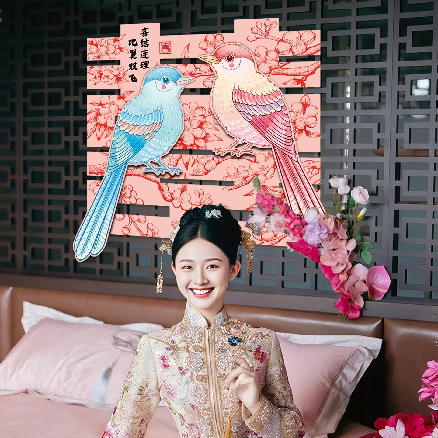 超大喜字贴结婚专用婚房布置装饰卧室房间客厅沙发背景墙囍字贴纸