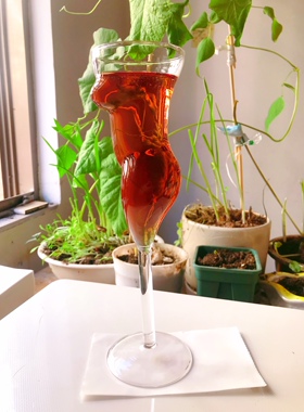 美女高脚杯创意香槟葡萄酒杯酒吧酒具调酒玻璃红酒杯聚会派对朋友