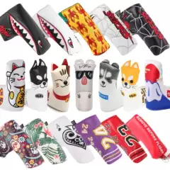 Shangbian Golf Putter Cover Straight Shaft Head Cover Putter Cap Cover Exquisite Spider Embroidery Magnetic Club Cap Cover