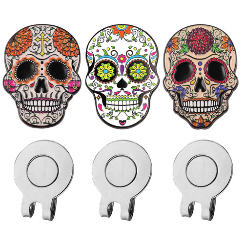 高尔夫马克 骷髅头帽夹夹子带磁铁 全新Golf Mark配件用品 球位标