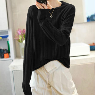 一举一动 漂亮的肌理 镂空薄精纺纯山羊绒衫女纯羊绒毛衣宽松秋冬