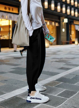 时髦一举一动 羊绒裤子女外穿 不对称休闲灯笼裤针织裤秋冬舒适