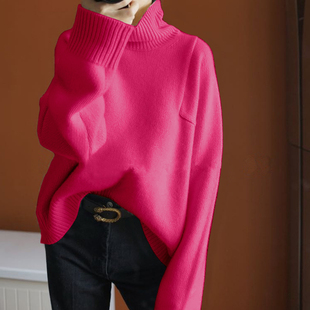 气场加持！重磅加厚挚爱的白色羊绒衫女纯羊绒慵懒宽松羊绒毛衣