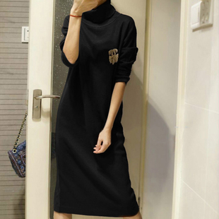 相当出彩 倾慕你的美~长款羊绒衫女高领纯羊绒毛衣羊绒连衣裙加厚