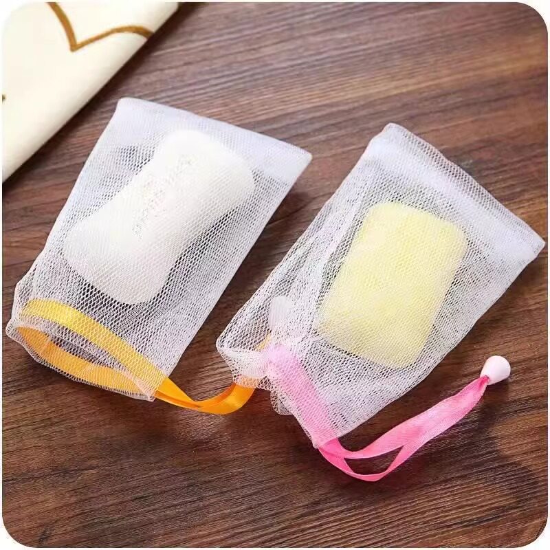 彩色丝带起泡网双层手工皂网袋洗面奶香皂袋肥皂打泡网泡沫网袋