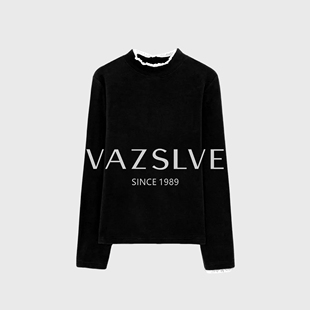 秋冬加厚双面绒半高领花边打底衫 捡漏 全新奢品 9001 VAZSLVE