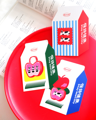 保持健康异形卡片mohodo原创设计