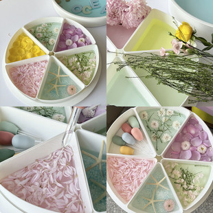 蒙氏感官盆海滩材料玩沙托盘儿童启蒙玩具早教游戏盆分格托盘教具