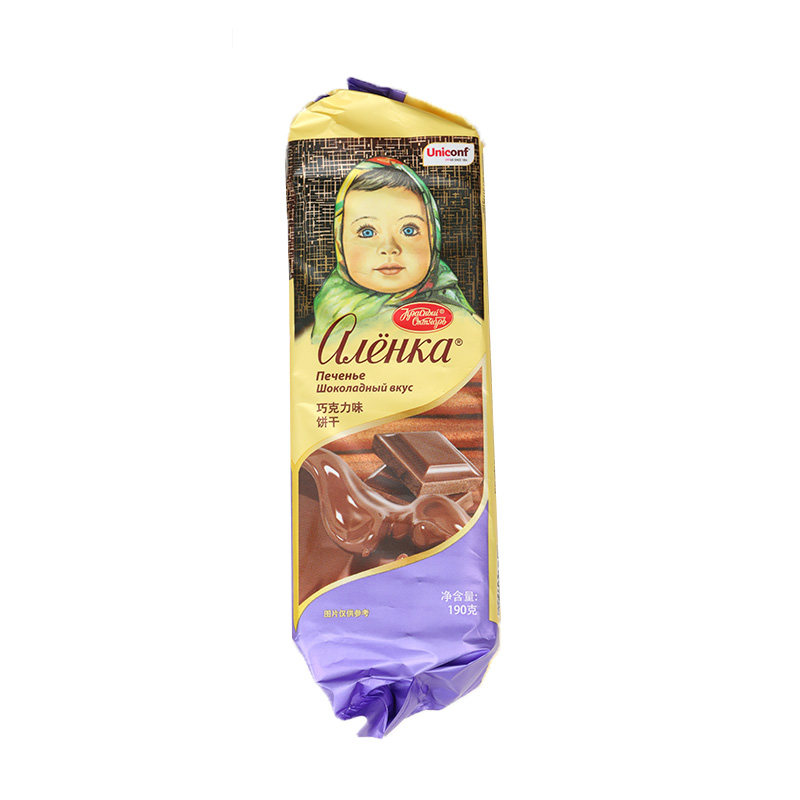 爱莲巧饼干俄罗斯进口大头娃娃饼干牛奶巧克力味儿童零食早餐