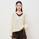 时尚 HIGH 撞色V领抽绳正肩上衣 2025秋季 新品 DAY 轩日假两件针织衫