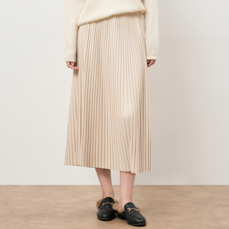 轩日高级感小众百褶中长裙