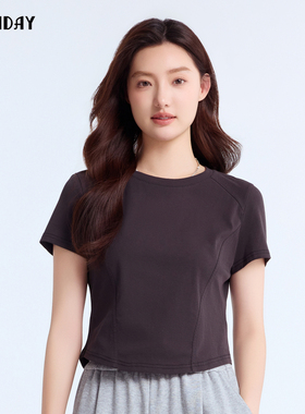 highday轩日短袖体恤2025春夏季新款圆领小众上衣女休闲时尚T恤