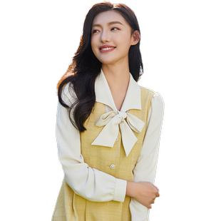 轩日2024春秋商场同款连衣裙女新款长袖假三件修身优雅中长款女裙