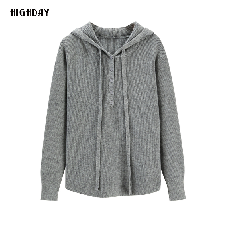 轩日长袖落肩休闲毛衫