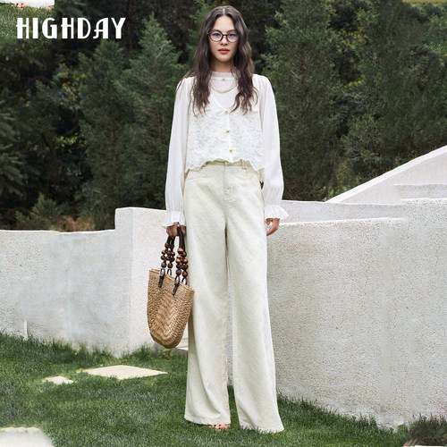 HIGH DAY/轩日宽松垂感时尚舒适裤2026女夏季轻熟气质高级阔腿裤