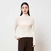 HIGHDAY轩日高领针织衫 2025秋冬新简约高级显瘦内搭打底衫 上衣女
