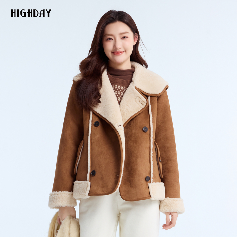 轩日大翻领外套机车服