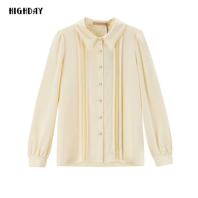 轩日细褶打底长袖衬衣