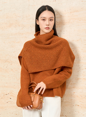 HIGHDAY轩日针织毛衫2025冬季新品圆领慵懒风宽松显瘦百搭上衣女