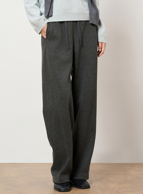 HIGHDAY轩日慵懒风休闲裤2025秋冬新品高腰显瘦垂感宽松直筒长裤