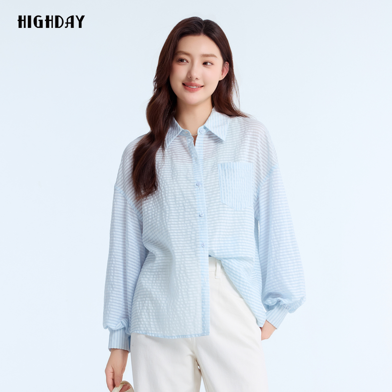 轩日春季新款长袖开衫衬衣