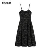 a字木耳边无袖 highday轩日2025春秋新款 碎花吊带裙女修身 连衣裙潮