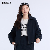 highday轩日黑色卫衣2025春季 新款 休闲百搭上衣外套
